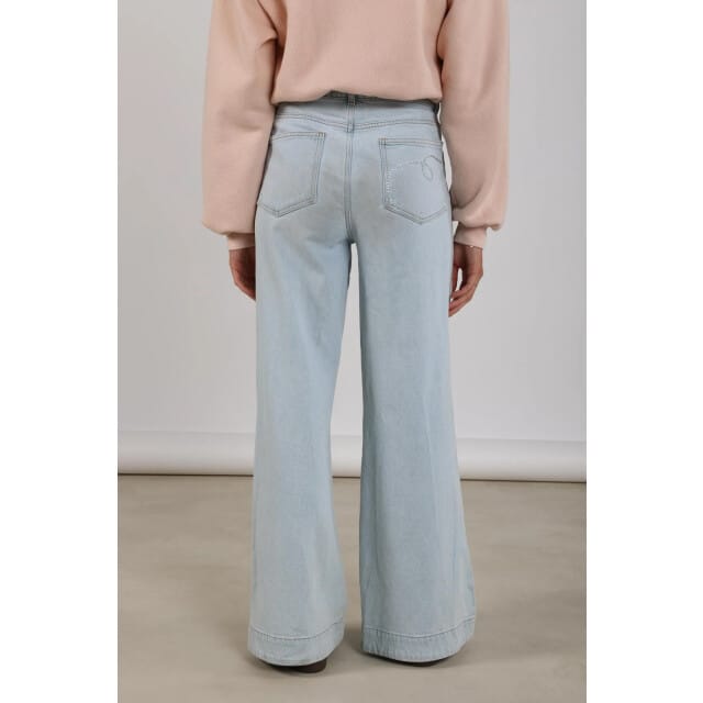 NUKUS Abby Pants Denim Strass Jeans Dames - Broek - Lichtblauw - Maat M