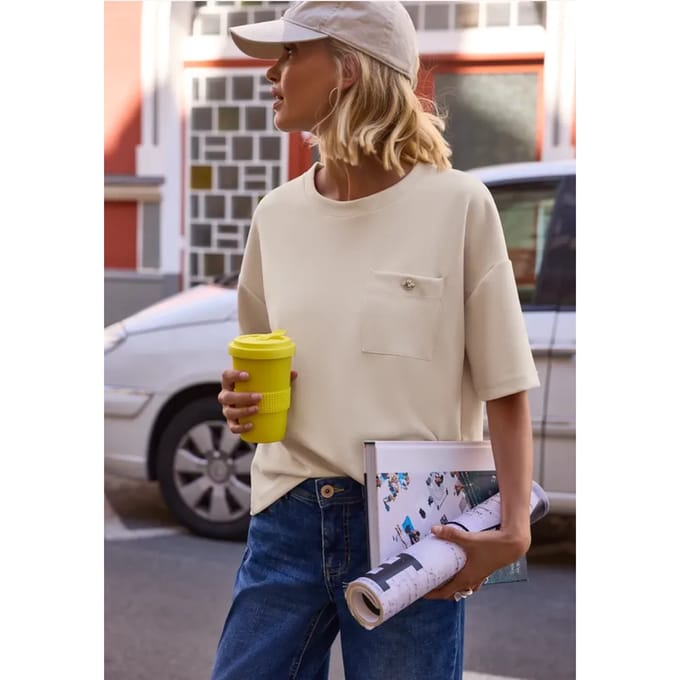 Shirt met Silk-Look en borstzakje