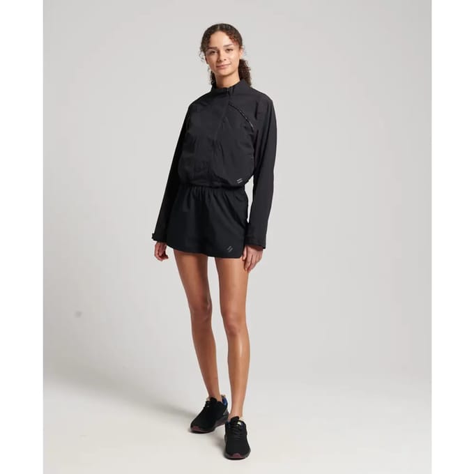 Superdry Run Cropped Waterproof Jas Zwart XL Vrouw