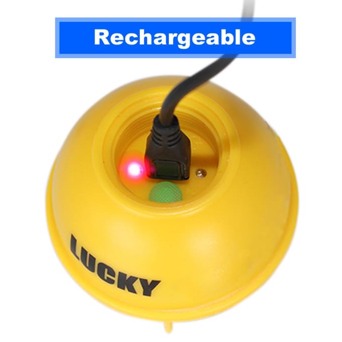 LUCKY Draagbare Professionele Sounder Draadloze Sonar Fish Finder Vissonde Detector Fishfinder EU Plug gray