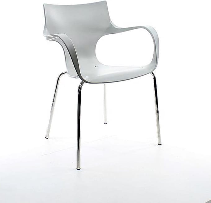 Workliving Jim Stoel - Middel Grijs - Aluminium Onderstel