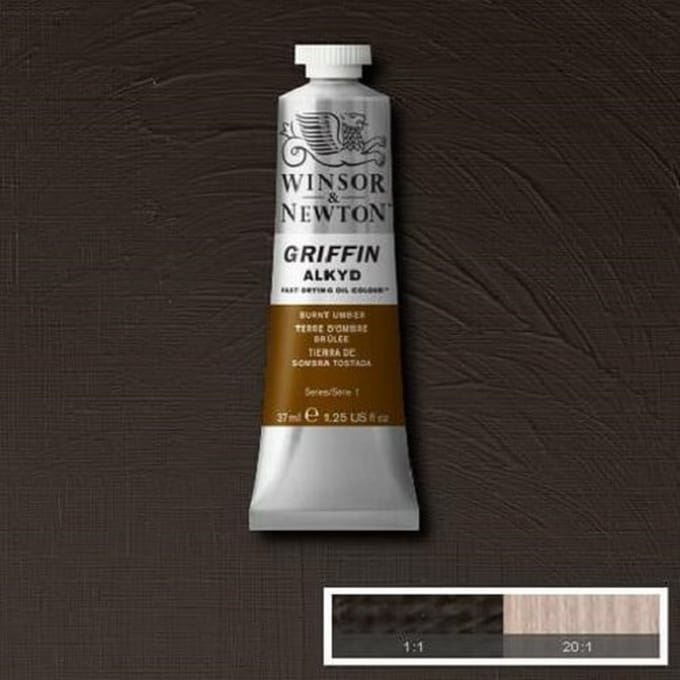 Winsor & Newton Griffin Alkyd Olieverf 37ML Burnt Umber 076