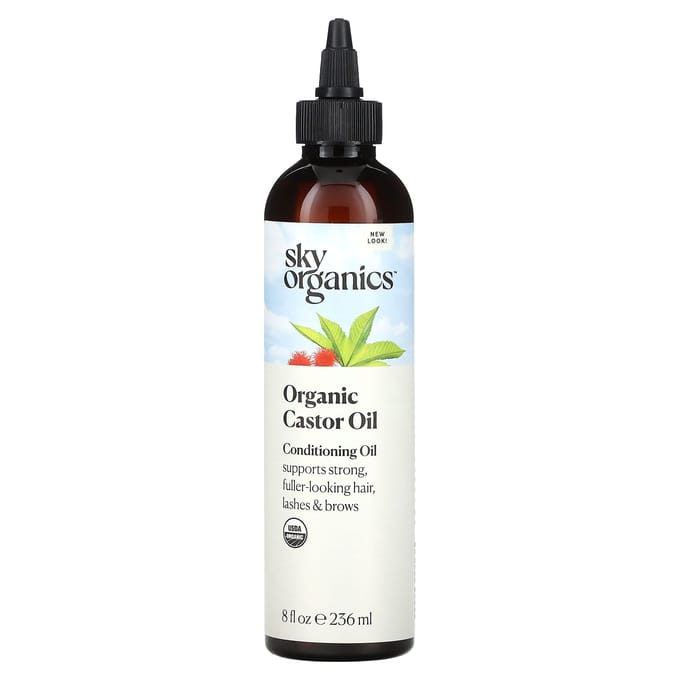 Sky Organics, Organic Castor Oil, 8 fl oz (236 ml) white