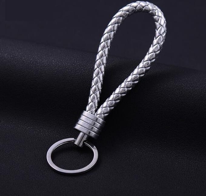 Sleutelhanger Leer - Zilver