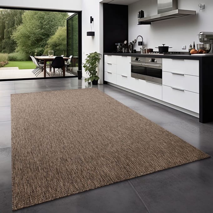 Tapijt Buiten Woonkamer Eetkamer Balkon Weerbestendig 80 x 80 cm Rechthoek 80 x 80 cm Rechthoek beige