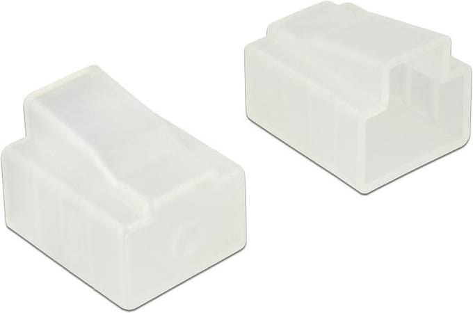 RJ45 (v) afsluitcovers voor RJ45 (m) connectoren - 10 stuks / transparant