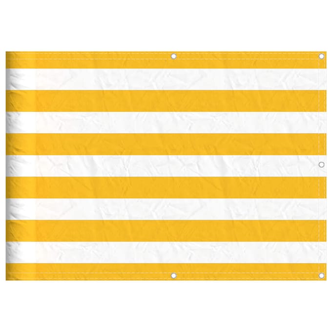 vidaXL - Balkonscherm - Geel - en - Wit - Gestreept - 75x1000 - cm
