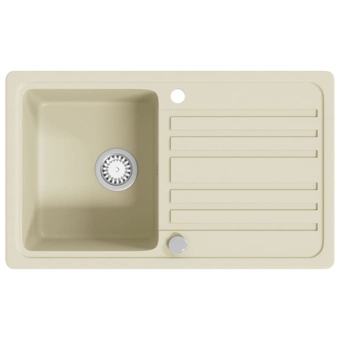 vidaXL - Gootsteen - enkele - bak - graniet - beige