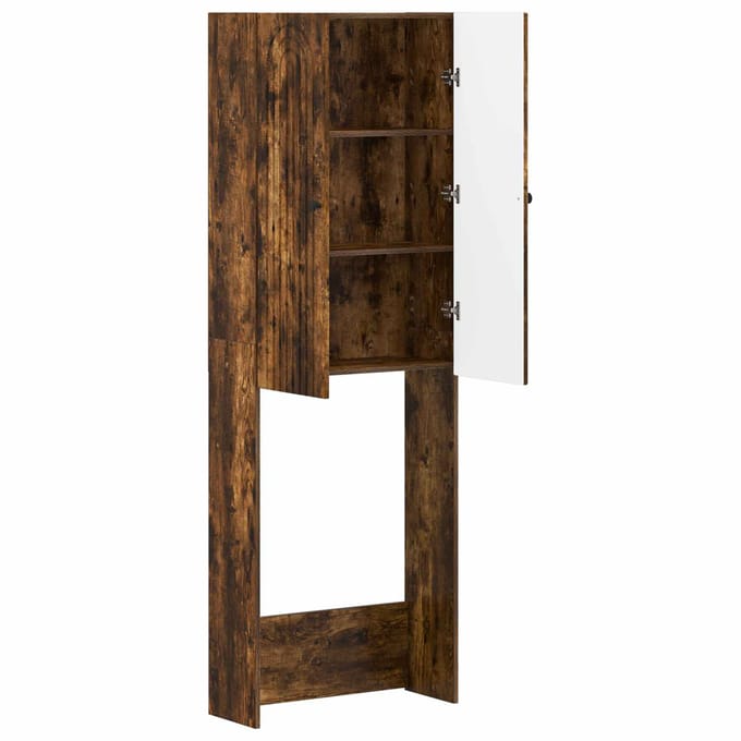 vidaXL - Toiletkast - ALKMAAR - Gerookt - eiken - 66 - x - 25,5 - x - 190 - cm