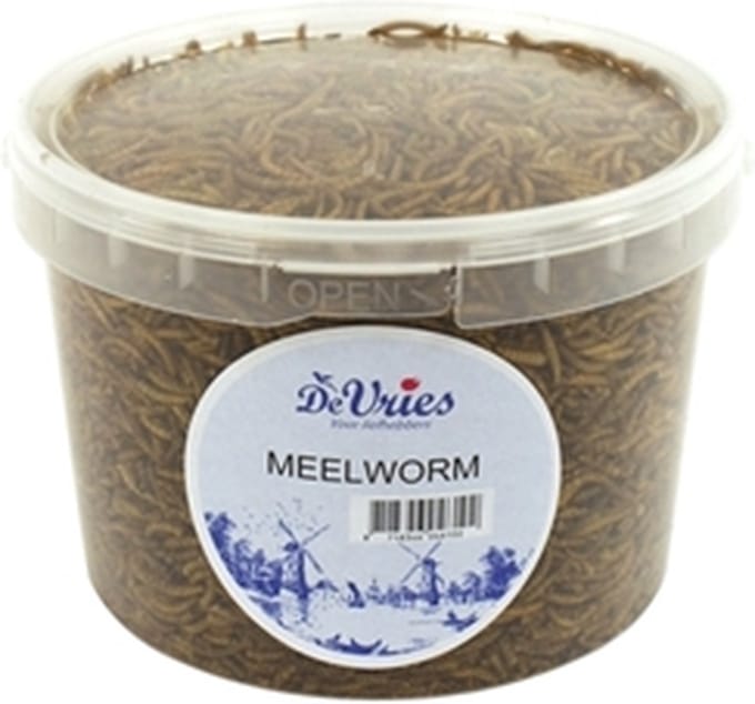 Meelwormen DE VRIES - Gedroogde Black Soldier Fly - 450 gr, 52,6% Eiwit, Hersluitbare Emmer