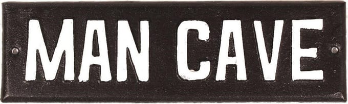 MAN CAVE Tekstbord ijzer