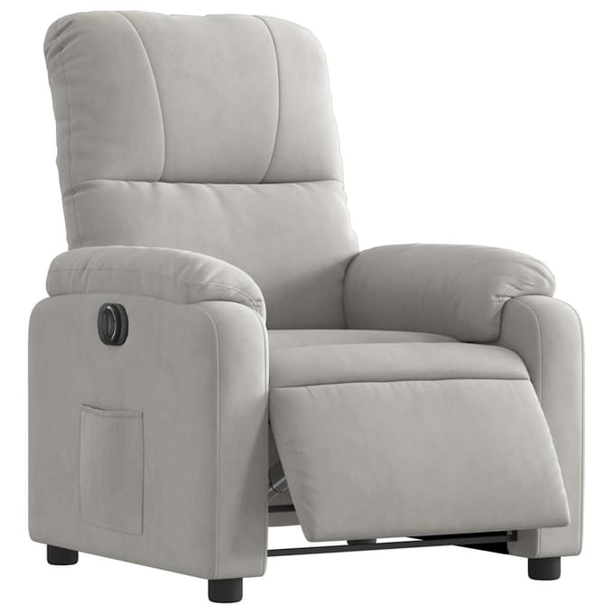 vidaXL - Fauteuil - verstelbaar - elektrisch - microvezelstof - lichtgrijs