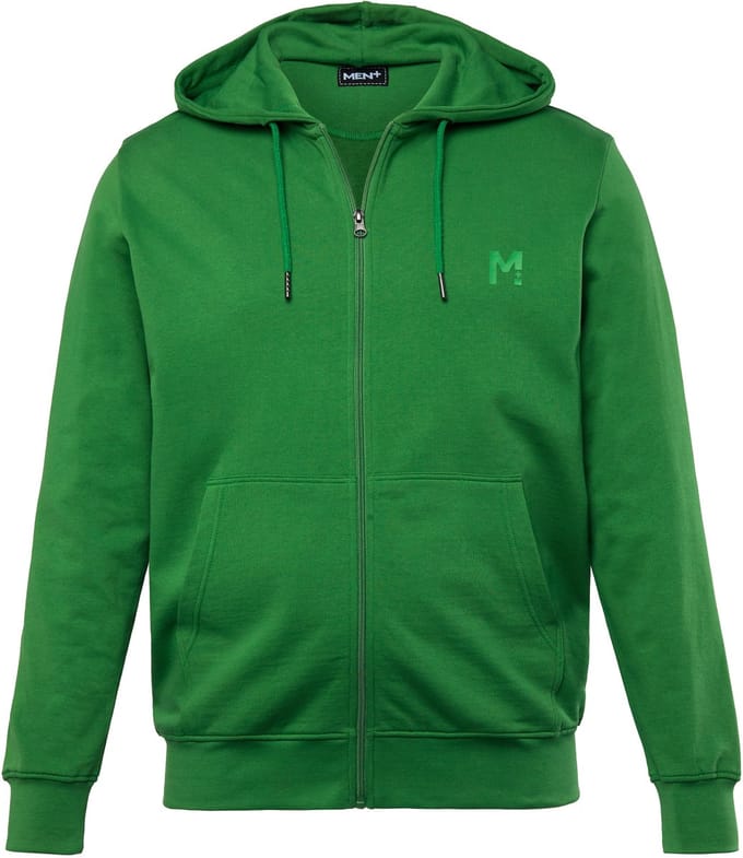 Men Plus - Heren - Trainingsjasje met capuchon basic - Lichtgroen - Maat L