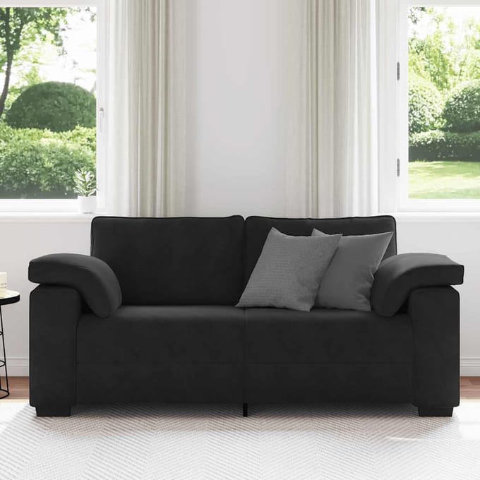 vidaXL - Loveseat - bank - 180x77x82 - cm - fluweel - zwart