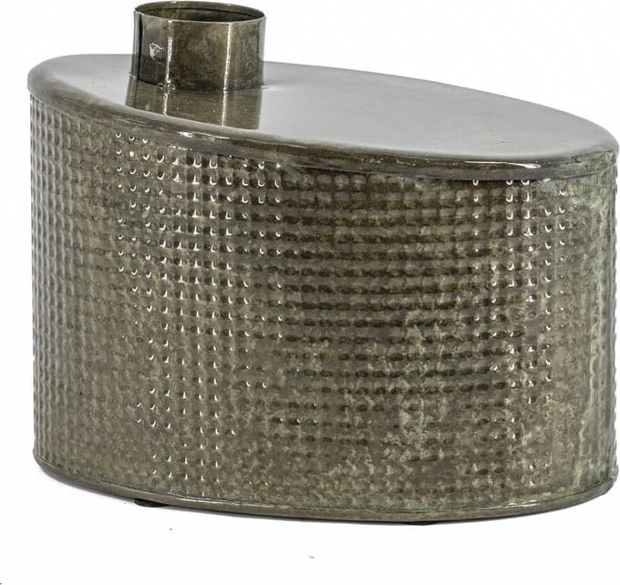HomeBound by KY | Metalen vaas ovaal olive stone | 15x23x18cm | vaas
