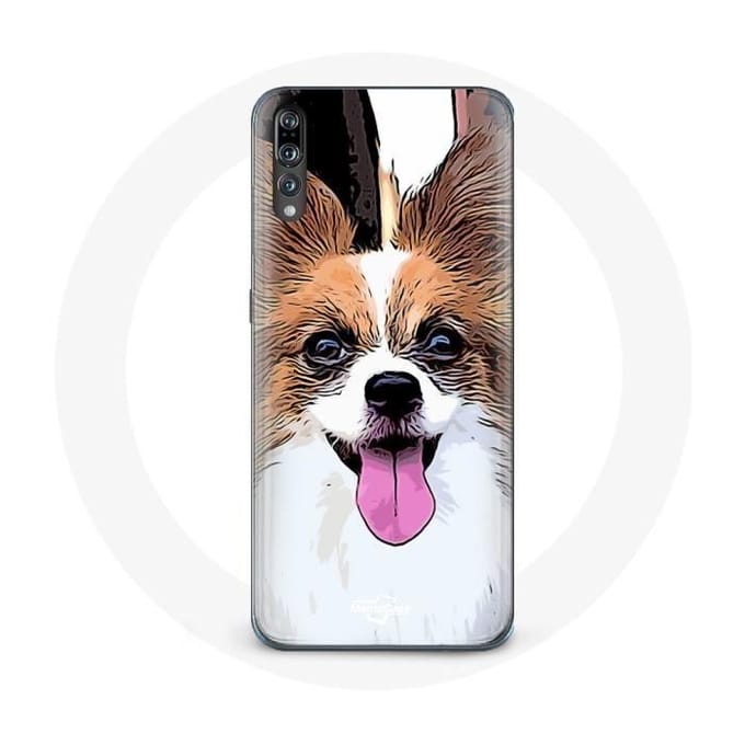 Coque - Huawei - P20 - Épagneul nain continental - Souple - Mixte blanc