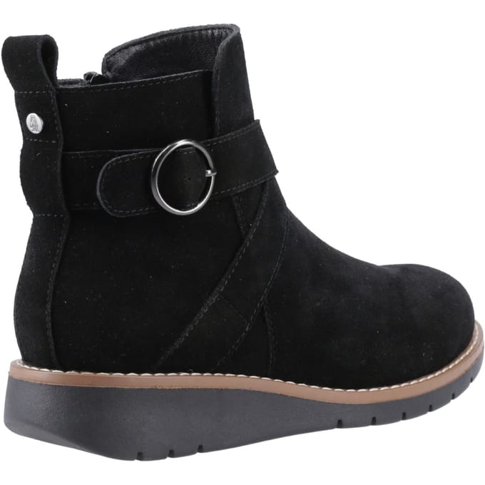 Hush Puppies Lyra Dames Zwarte Suède Winter Enkellaarzen