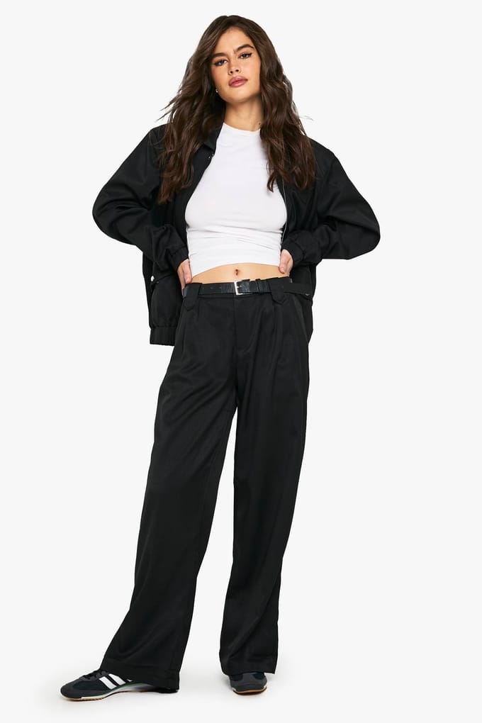 boohoo Dames Tailored Straight Leg Trousers | Zwart | Maat: 38