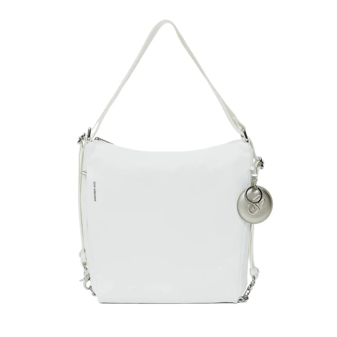 MANDARINA DUCK Leren schoudertas rugzak Mellow Leather Shoulderbag Blanc wit