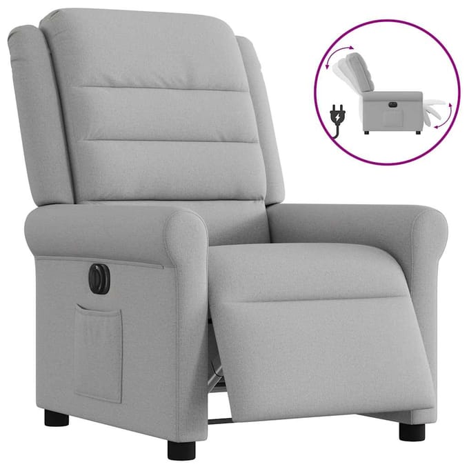 vidaXL - Fauteuil - elektrisch - verstelbaar - stof - wolk - grijs