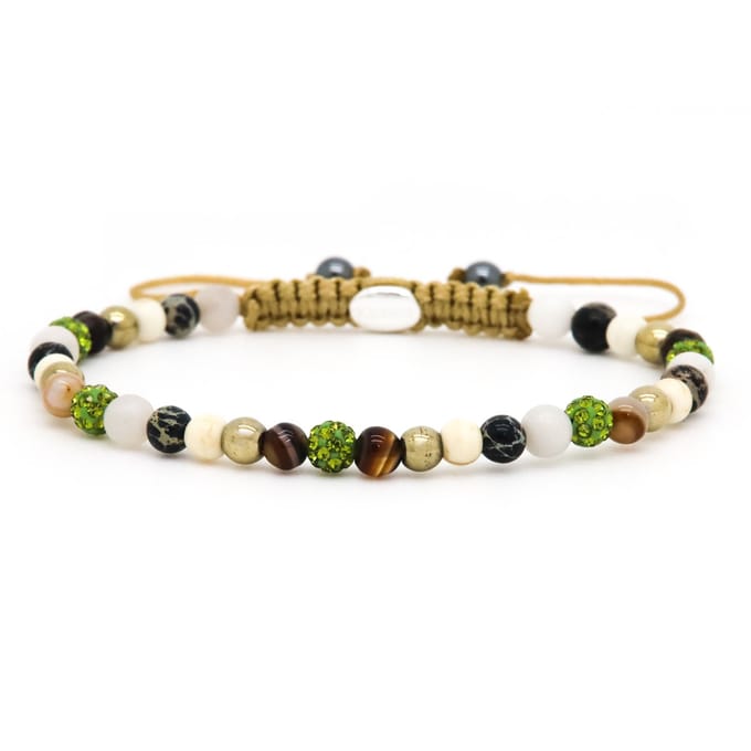 Karma Armband Spiral Livia Nové Green Crystal