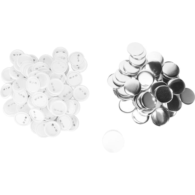 100 Sets Blanco Button Badge Onderdelen Set voor Button Maakmachine DIY Ronde Vorm Roestvrij Button Maakbenodigdheden 58mm white