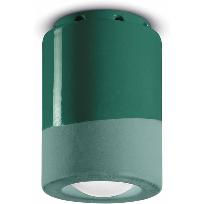 Ferroluce PI plafondlamp, cilindervormig, 8,5 cm, groen