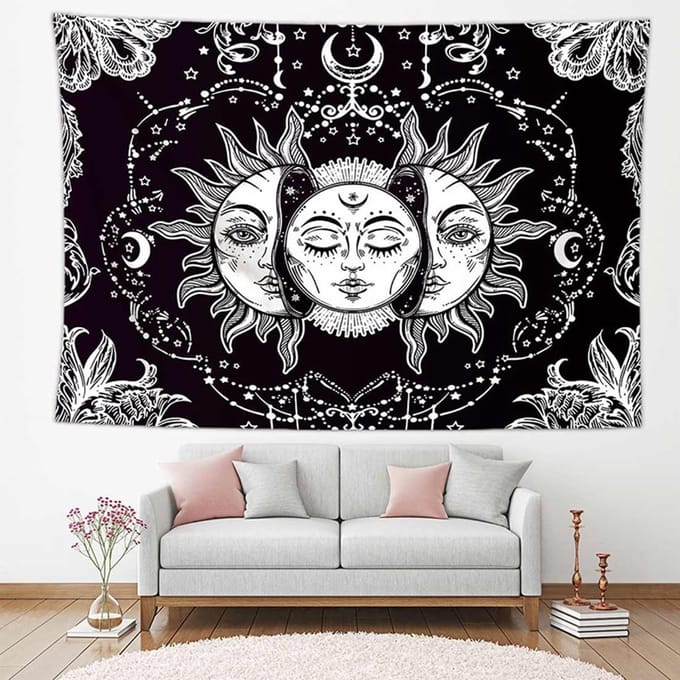 Dailygoods- Wandtapijt 150 x 200 cm - Psychedelisch Mandala - Tarot