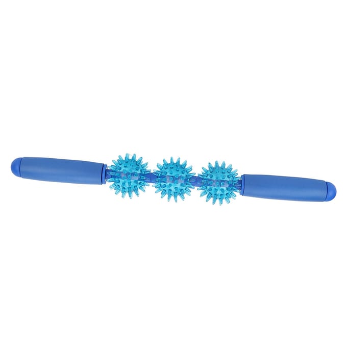 Massage Roller Stick met 3 Massageballen 360 Graden Massage Fascia Spierroller Massageroller blue
