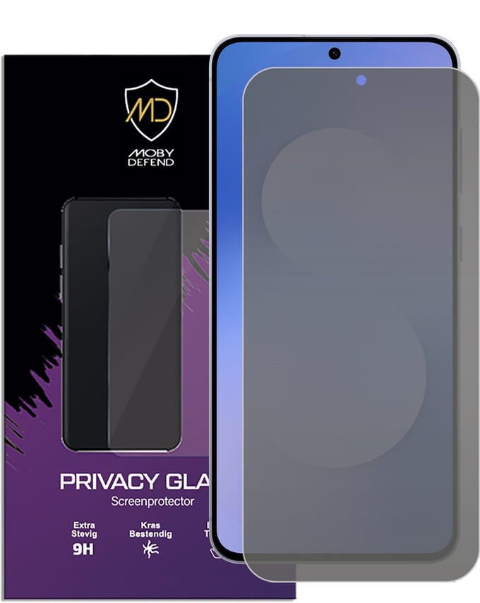 MobyDefend Screenprotector - Geschikt voor Samsung Galaxy S25 FE - HD Privacy Glass Screensaver