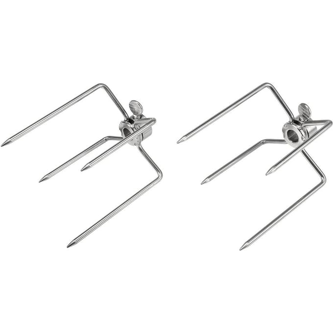 Lot de 2 fourchettes multifonctions en acier inoxydable pour barbecue noir