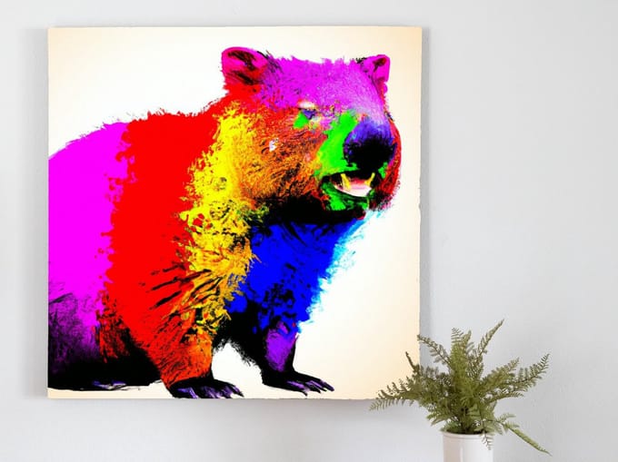 Explosive wombat hues | Explosive Wombat Hues | Kunst - centimeter op | Foto op | Explosive wombat hues | Explosive Wombat Hues | Kunst - centimeter op | Foto op | Forex | 75 × 75 cm