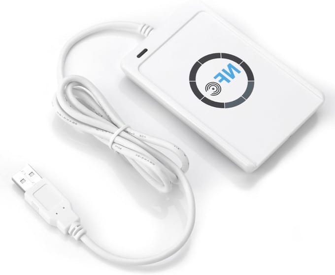 NFC RFID Chip Card Reader ACR122U ISO 14443A/B+, 424 kbps, USB Interface met Software voor Veiligheid en Toegangscontrole
