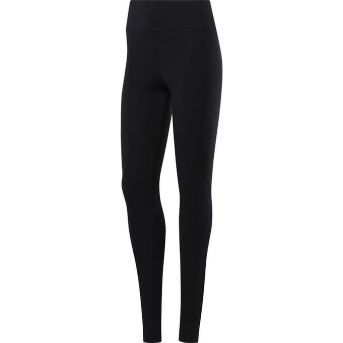 Reebok Linear Logo Tight Cotton Dames Sportlegging - Black/ Pale Pink - Maat L