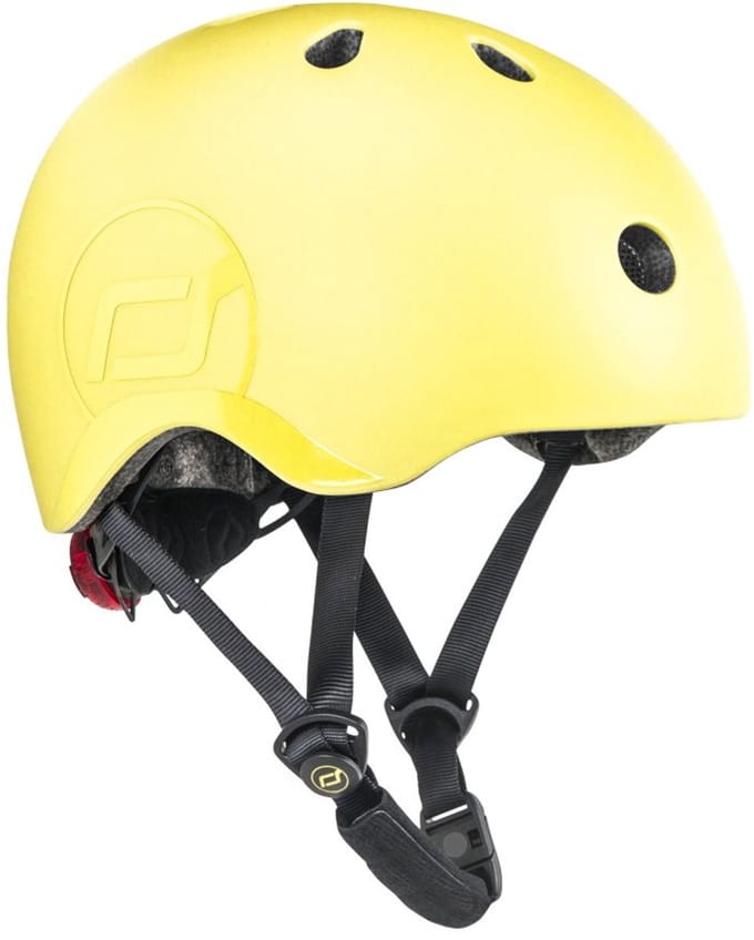 Scoot & Ride Helmet – Kinderhelm – S 51-55 cm – LED achterlicht – magnetische sluiting – verstelbaar – Lemon