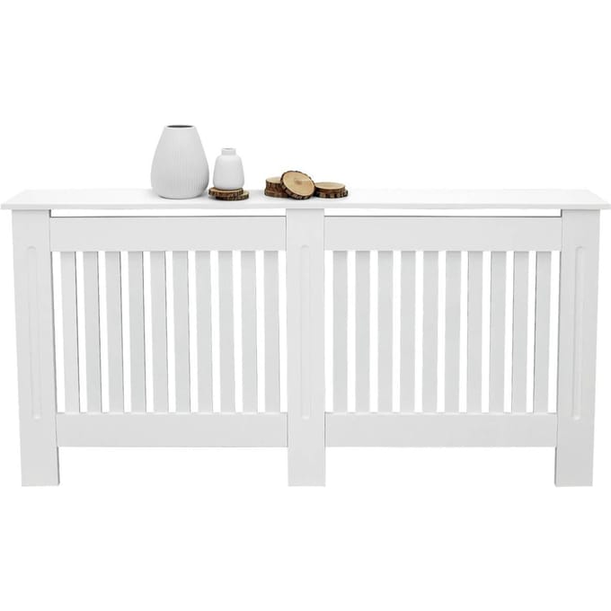Radiatorpaneel 152x19x82 cm landhuis wit MDF