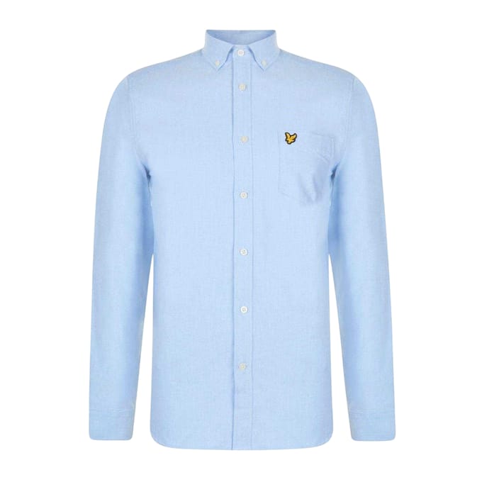 Lyle & Scott Heren Geborduurd Logo Oxford Overhemd (Riviera)