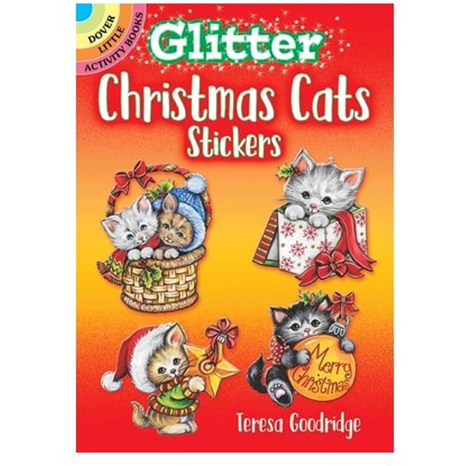 Glitter Christmas Cats Stickers - Little Activity Books - Teresa Goodridge