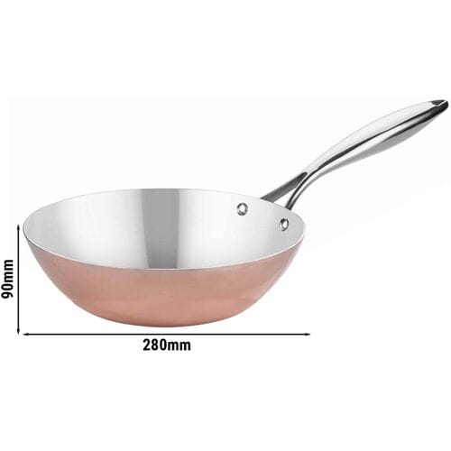 GGM Gastro Wokpan - gegoten aluminium - Ø 280mm - hoogte: 90mm - geschikt voor gas, keramisch en elektrisch fornuis koper