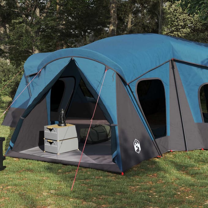 vidaXL - Familietent - 14-persoons - Blauw - 185T - Polyester - met - PU - Coating