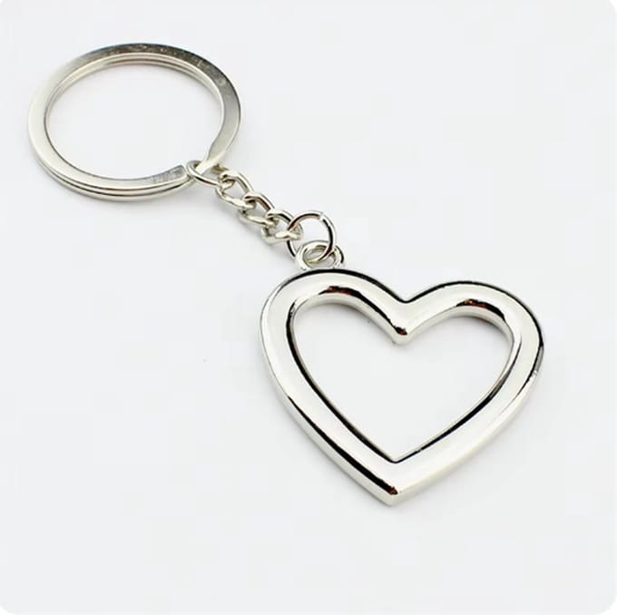 Scoby - Sleutelhanger Hart - Romantisch Cadeau - Love Keychain - Koppel - Zilver