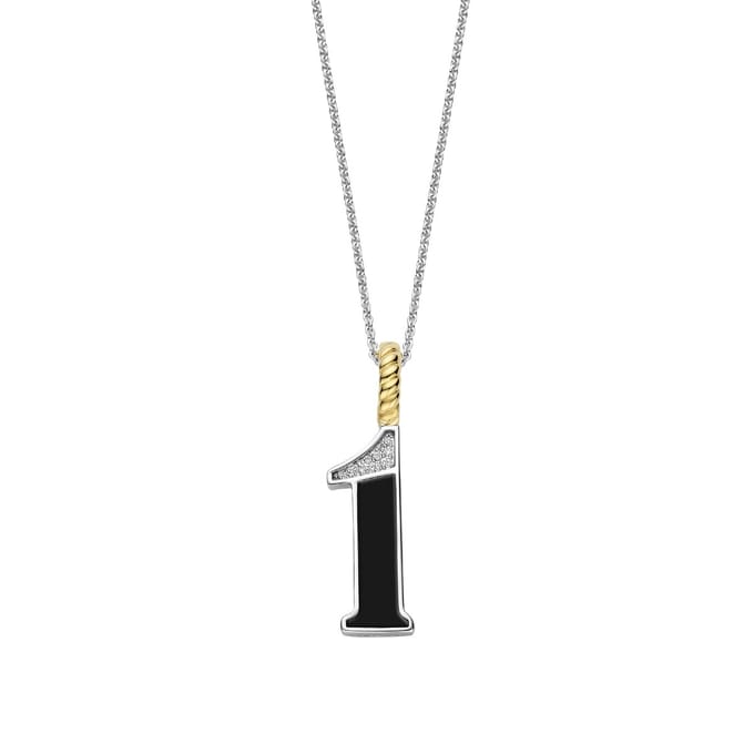 TI SENTO Dames Hanger - 925 zilver - Cijfer 1 - Zwart - 6841BL_1
