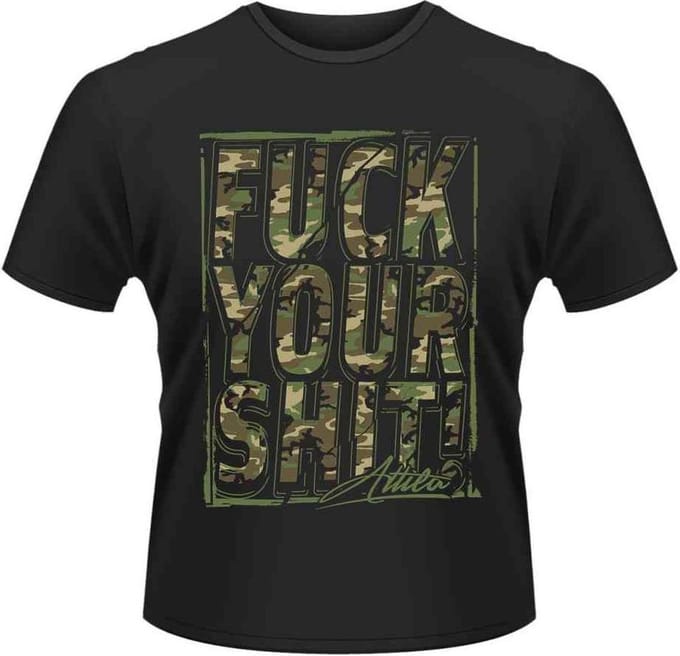 Attila Unisex Tshirt -M- FUCK YOUR SHIT Zwart