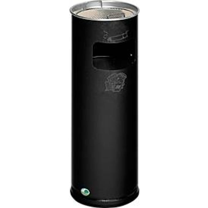 Combi-asbak, H 660 mm, antiek/zilver