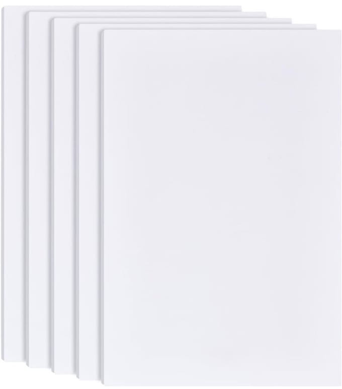 Dailygoods- Schuimplaten 5 stuks - 30 x 20 cm - 6 mm dik - PVC-schuimplaat - Knutselmateriaal voor kinderen - Creatieve projecten