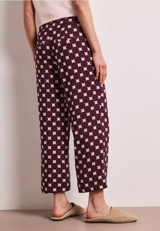 High Waist broek met Wide Legs en print