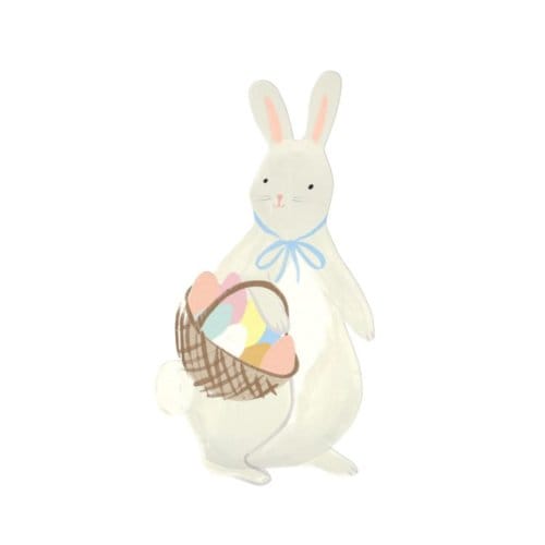 Meri meri pasen bordjes papier à 8 stuks - bunny with basket