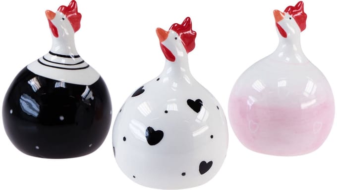 Decoratieve kippen Paasdecoratiefiguren haan 11,5cm 3st, 3 Stück