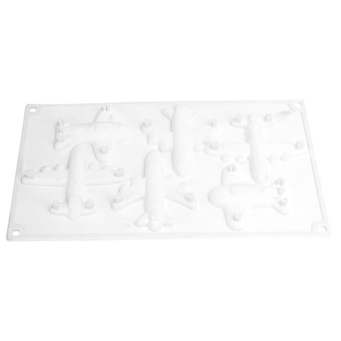 Moule 6 Grilles Forme Avion Silicone Moule de Cuisson Chocolat Décoration Gâteau pour Cuisine Maison white