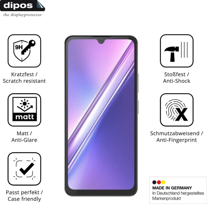 dipos – 2x Matte Pantserfolie geschikt voor Doogee M30 | 9H Screenprotector